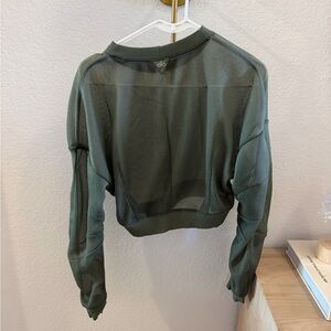 ALO Yoga Women's Olive Sheer Sweatshirt
